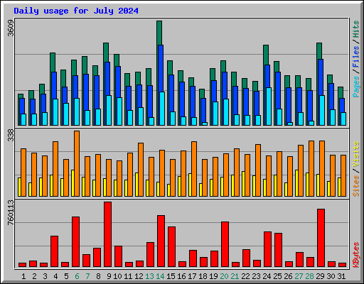 Daily usage for July 2024