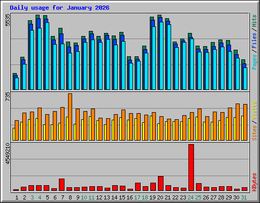 Daily usage for January 2026